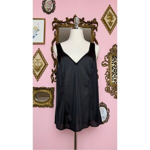 Vintage Lorraine Black Lingerie Cami Camisole Top 42